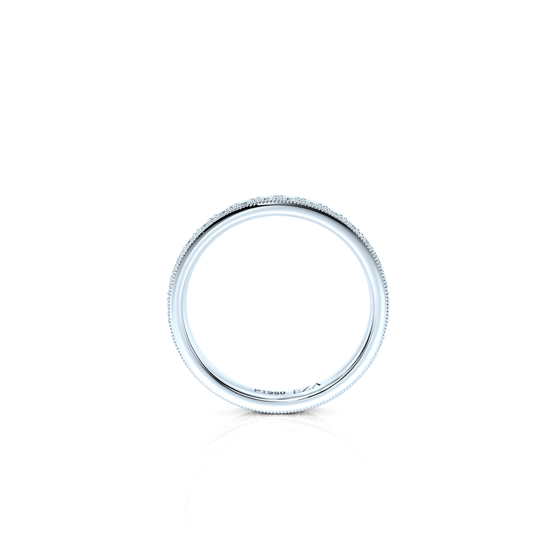Trauring Milgrain Vintage Petite | Natürlicher Diamant | Platin | Petite | 50% | Für sie | 2
