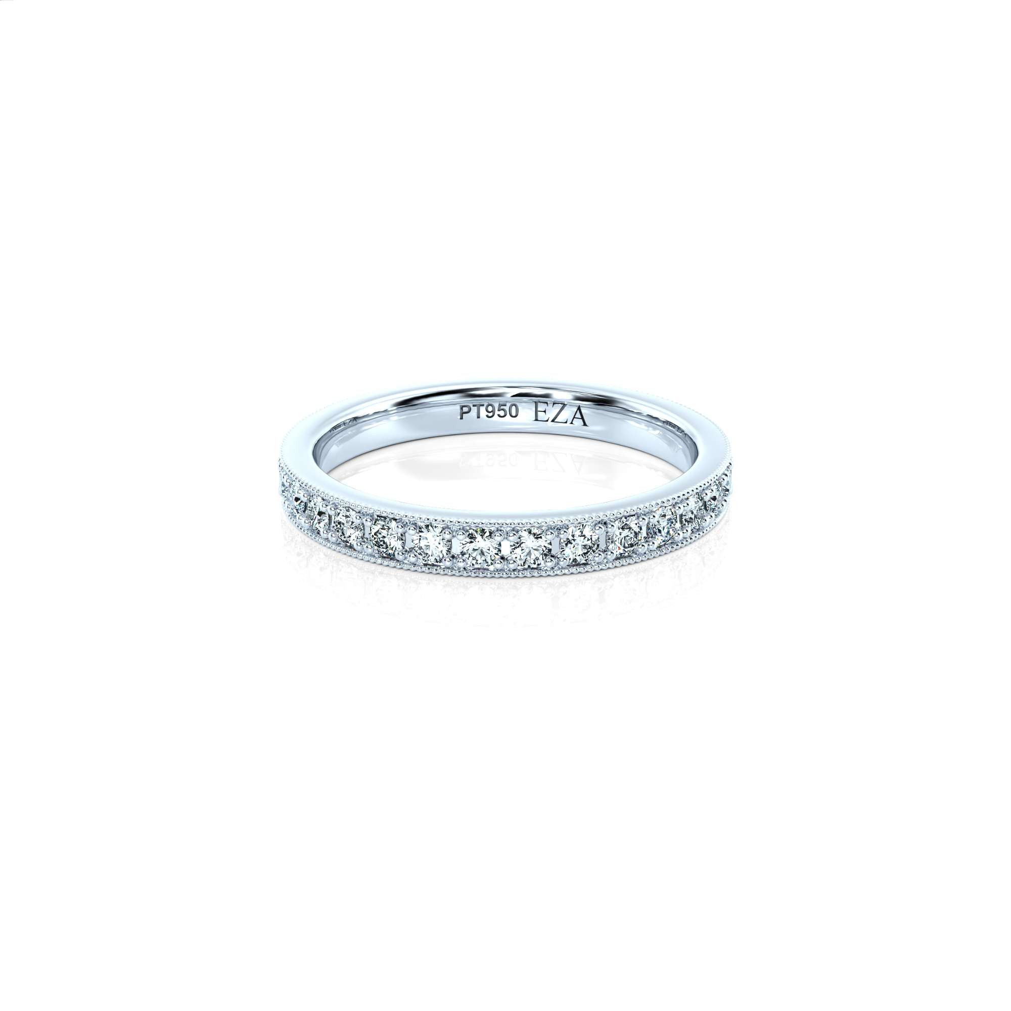Trauring Milgrain Vintage Petite | Natürlicher Diamant | Platin | Petite | 50% | Für sie | 1