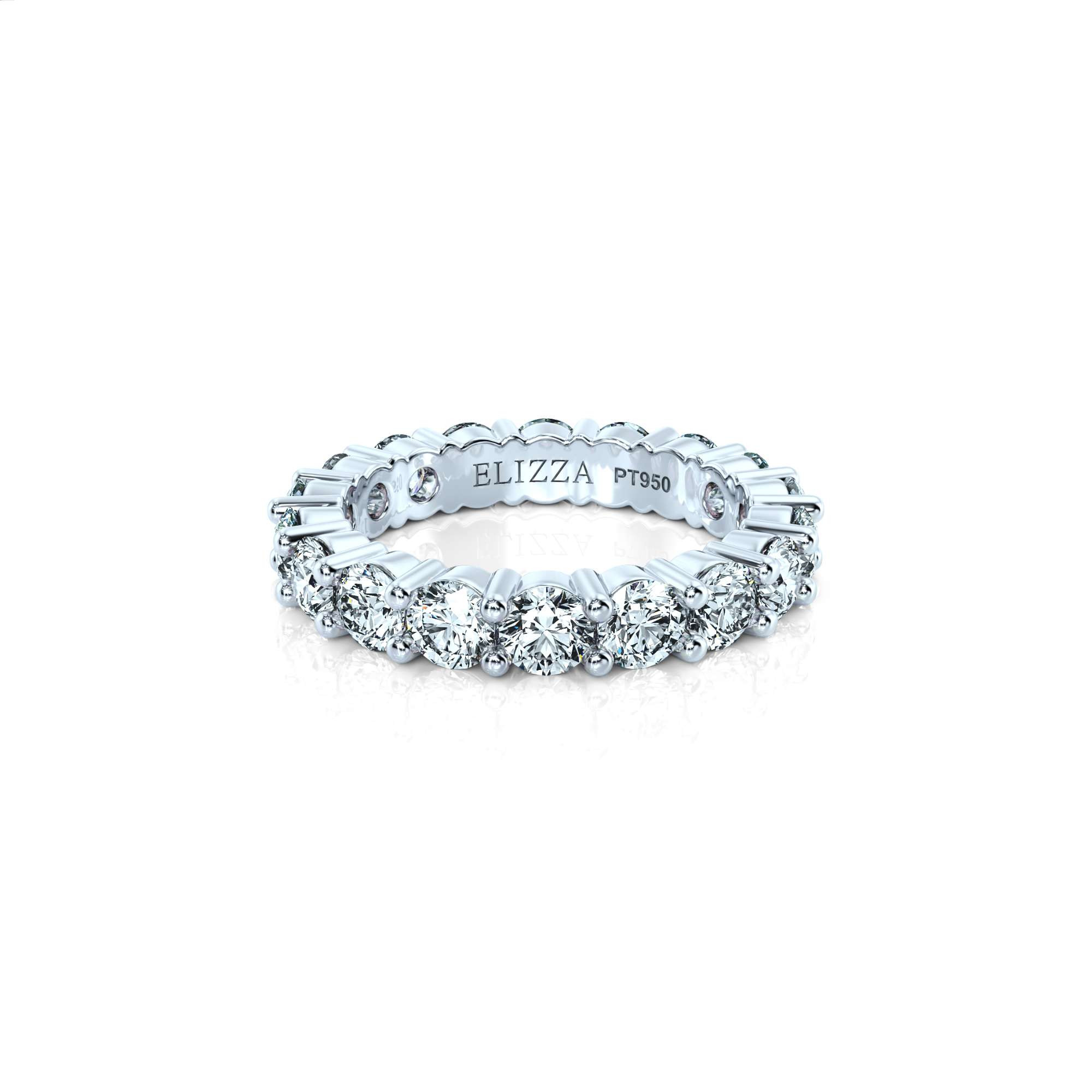 Wedding ring Modern Basket Eternity Magnum | Natural diamond | Platinum | Magnum | 50% | For her | 1