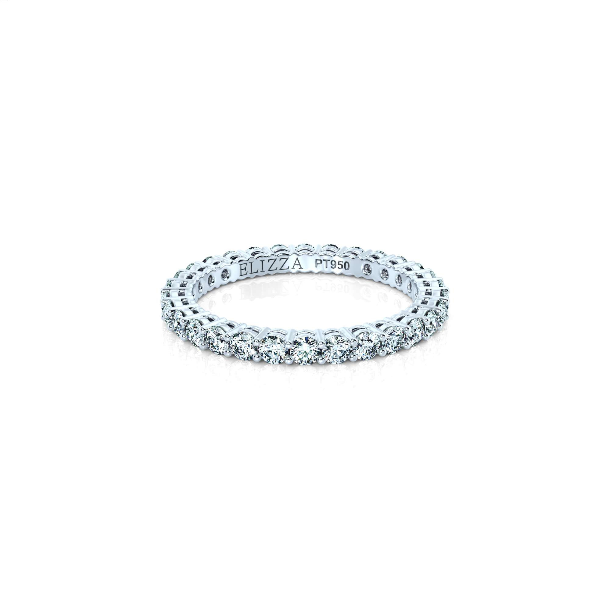 Wedding ring Vintage Basket Eternity Media | Media | For her | 14K White gold | 50% | Natural 1