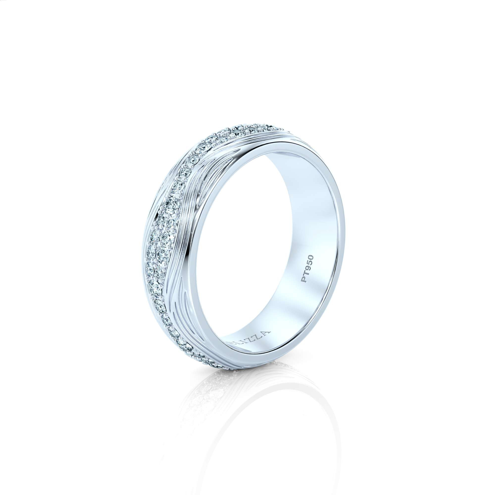 Wedding ring Wave Eternity | Natural diamond | Platinum | 50% | For her | 2