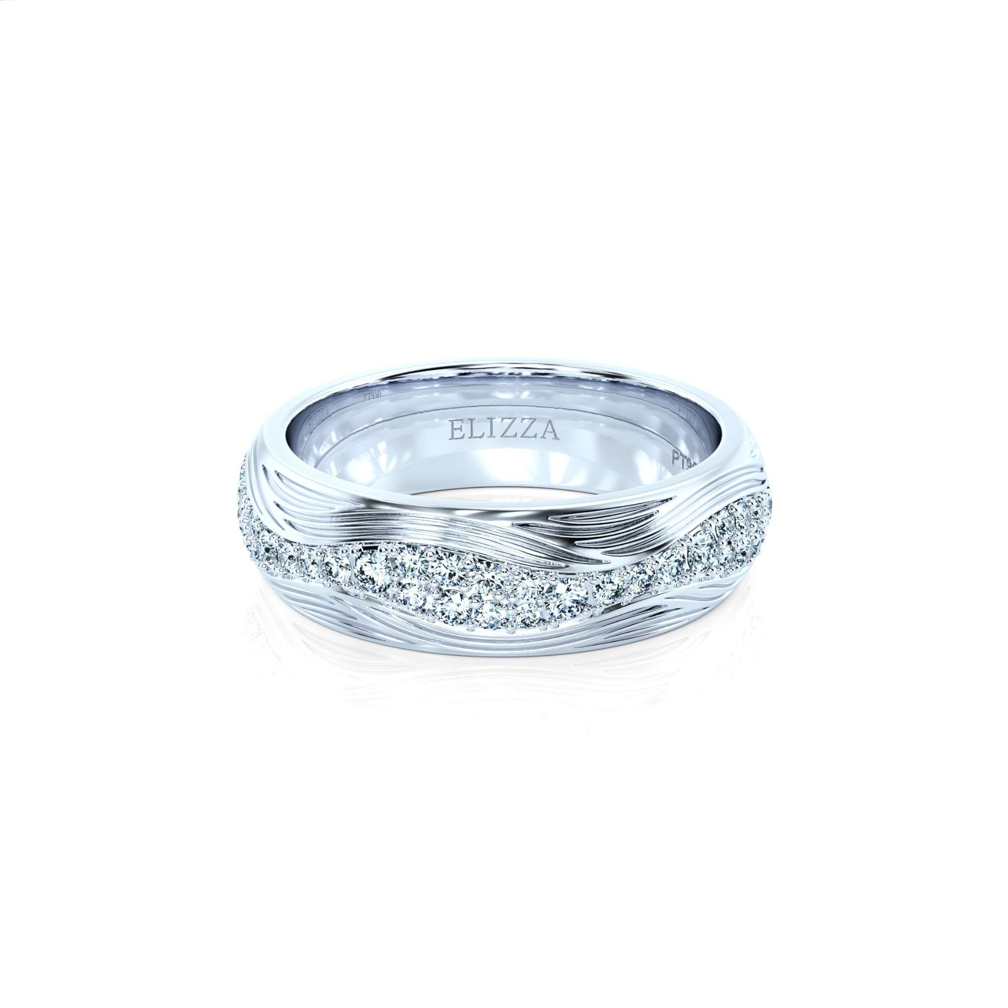 Wedding ring Wave Eternity | Natural diamond | Platinum | 50% | For her | 1