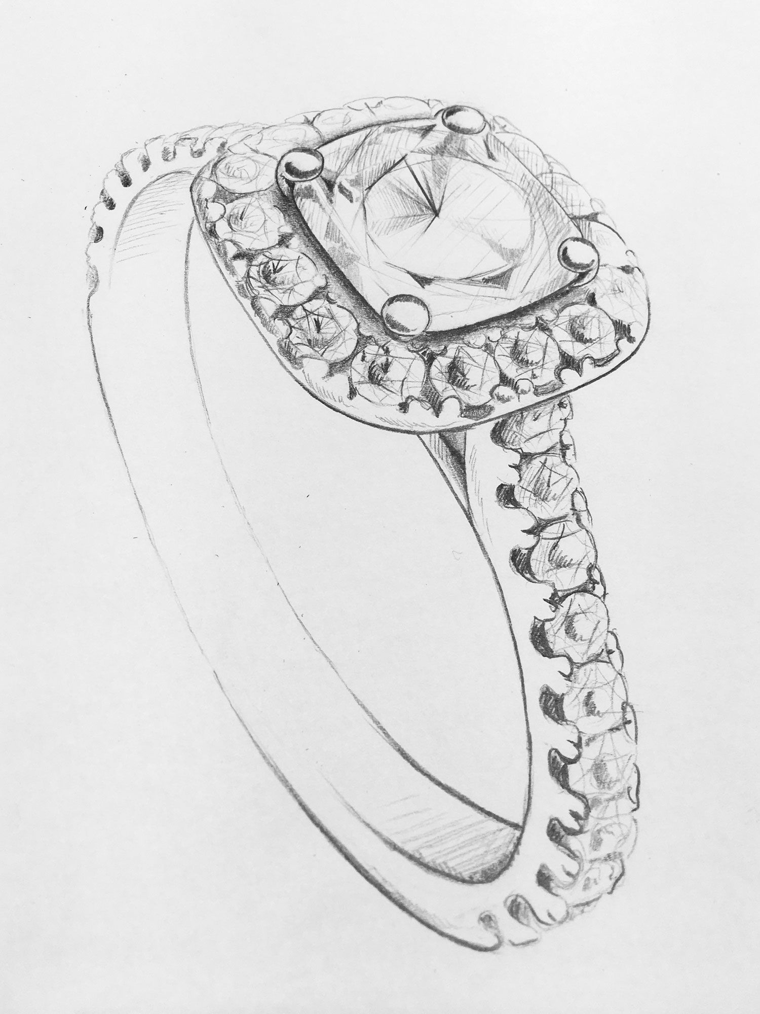 engagement_ring_pave_halo_cushion_diamond_drawing