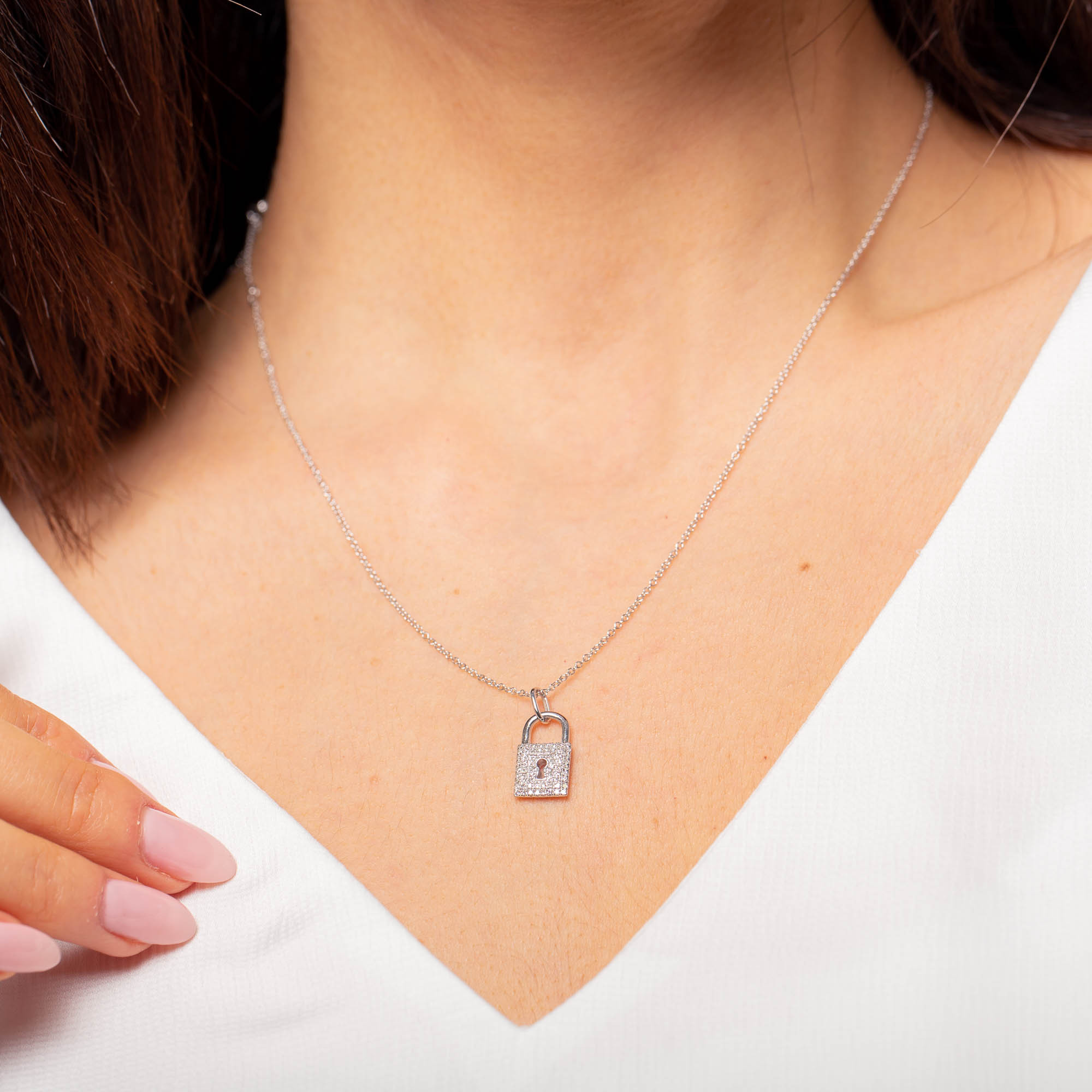 Diamond Lock Necklace